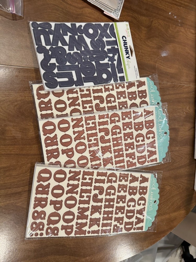 Chipboard letters - assorted lot of 4 NIP