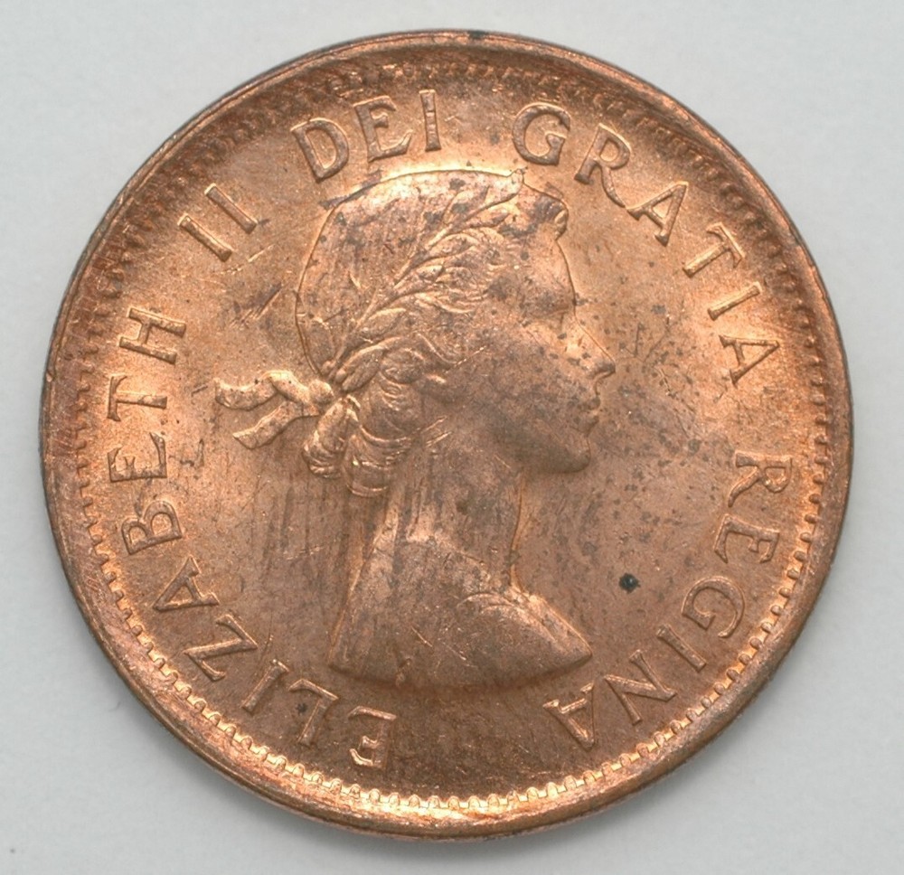 1963 Canada hanging 3 cent uncirculated penny