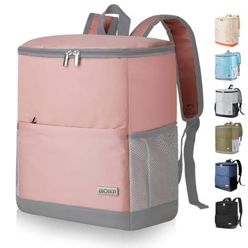 Insulated Cooler Backpack Outdoor - Leak Proof Backpack Cooler 30 Light-Pink