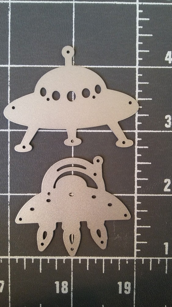Thin metal die cut tool set 2p outer space alien spaceship flying saucer rocket