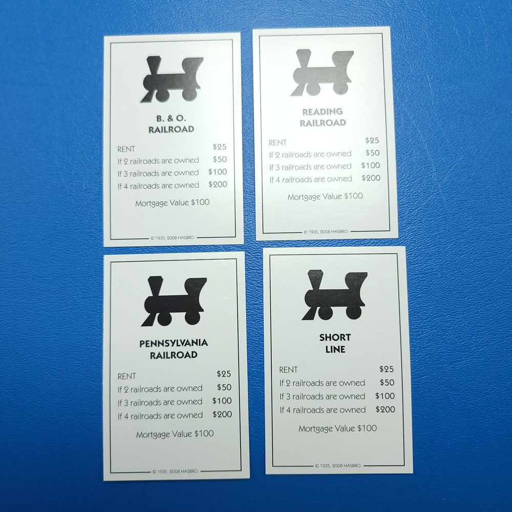 Monopoly Championship Deeds Cards Replacement Game Piece Complete Set