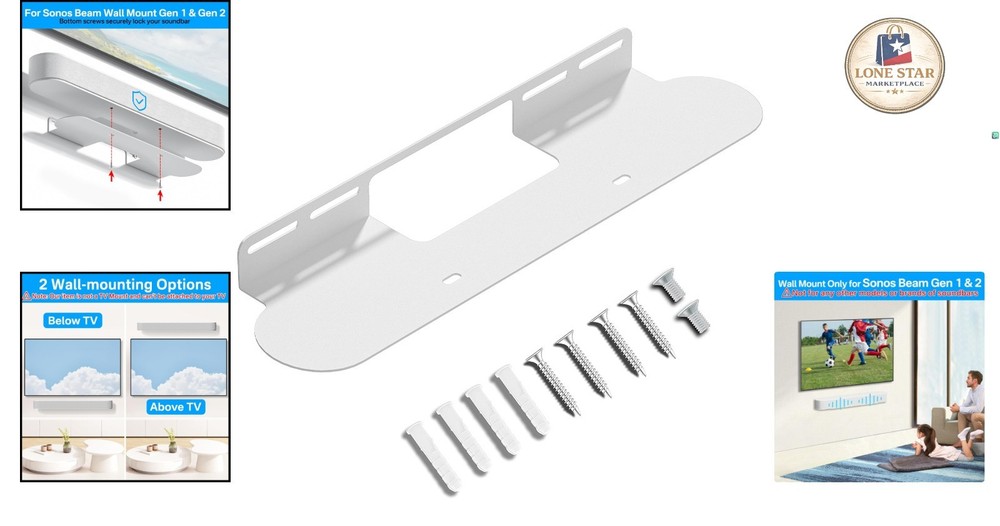 Acoustic-Optimized Sonos Beam Wall Bracket: Effortless Installation & Elegance