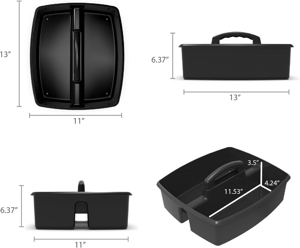 2-Compartment Large Cleaning Caddy – Multipurpose Supply Organizer with Handl...