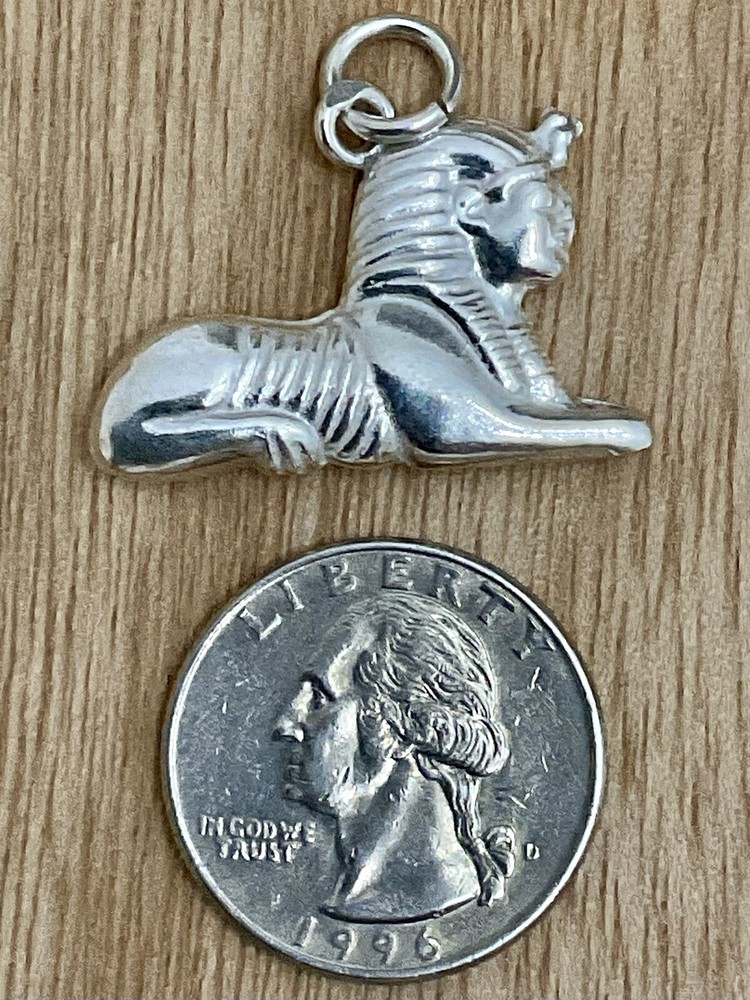 EGYPTIAN HANDMADE 800 STERLING SILVER sphinx Pendant