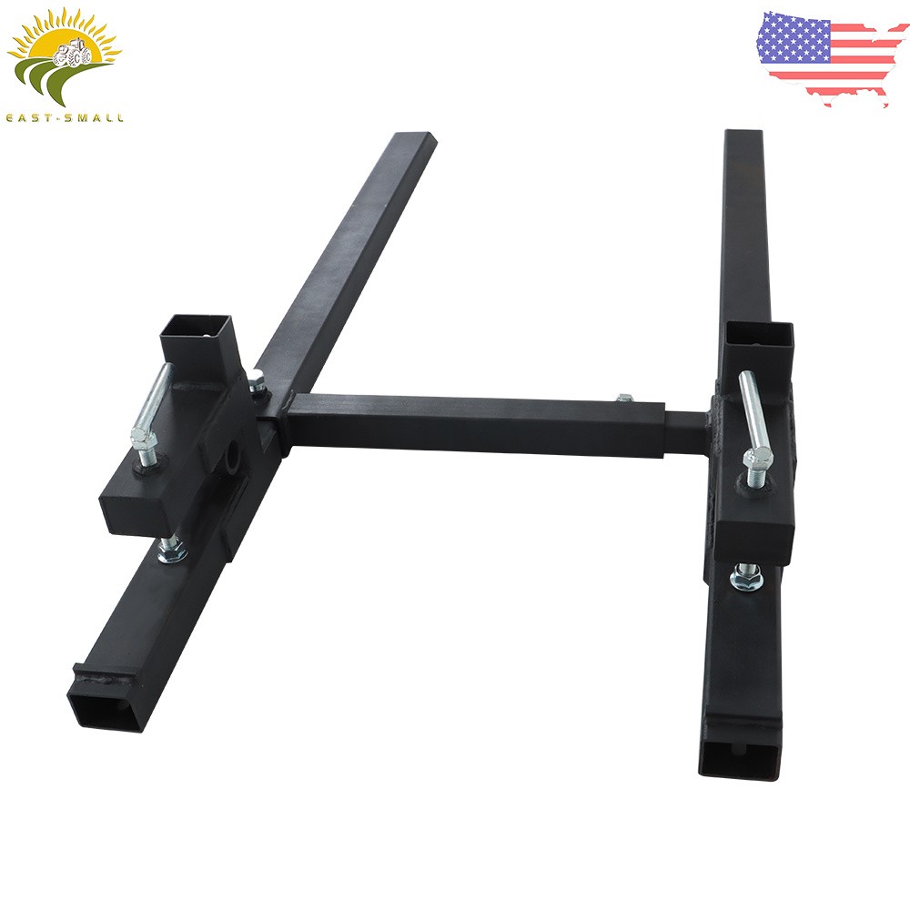 Clamp On Pallet Forks 60" Tractor Bucket 2000lbs With Adjustable Stabilizer Bar