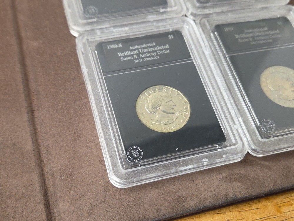 AUTHENTICATED SUSAN B ANTHONY DOĹLAR COINS ASSORTED YEARS
