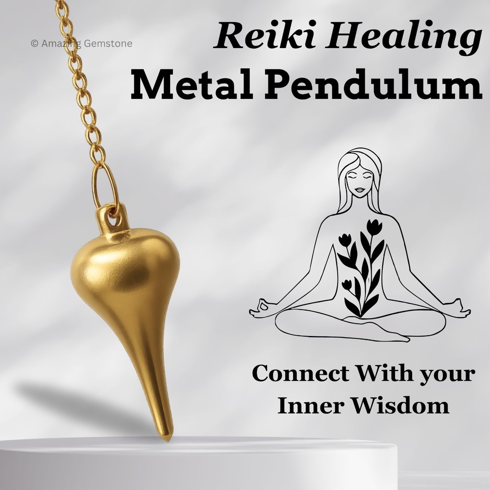 Metal Pendulum Gold Dome Cone Point for Divination