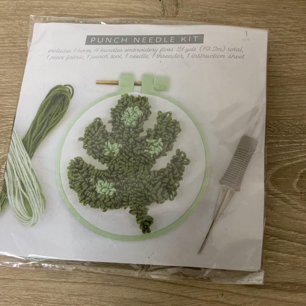📀 Punch Needle Kit Leaf Pattern - Green NEW