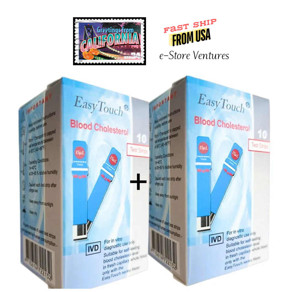 2X Easy Touch Test Strips CHOLESTEROL Level Check Free Shipping From USA