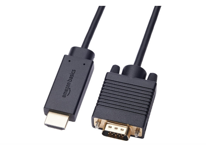 Amazon Basics HDMI (Source) to VGA (Display) Cable  Gold-Plated, 6 feet Black