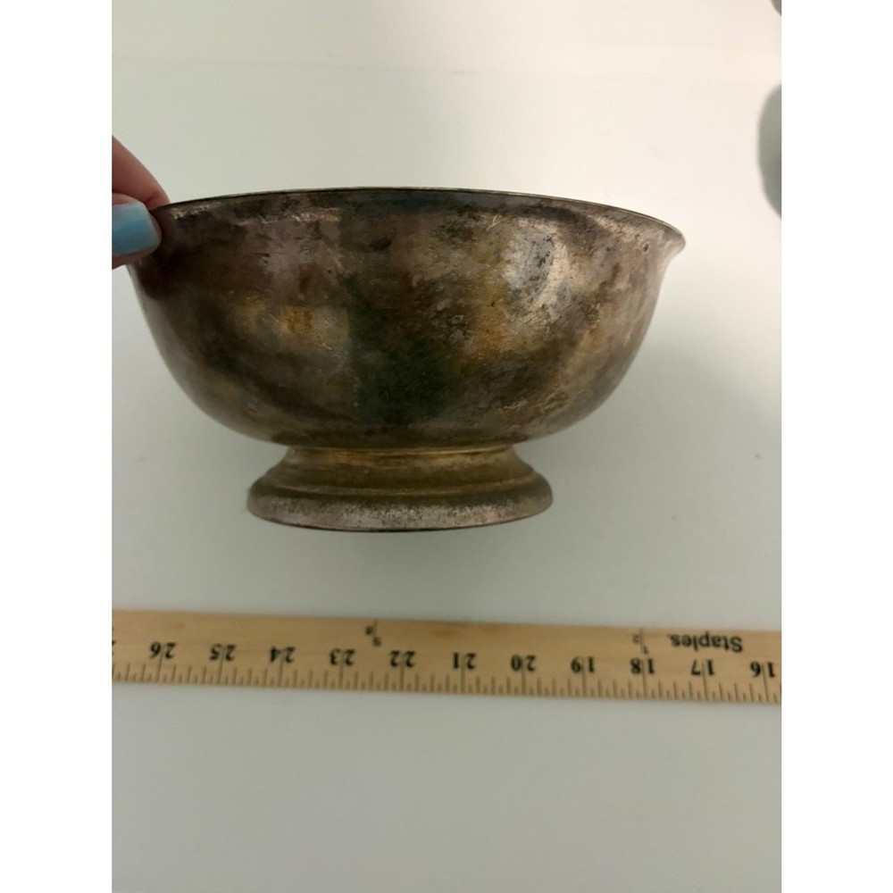 Unknown silversmith service award bowl with serial number Unknown silver content