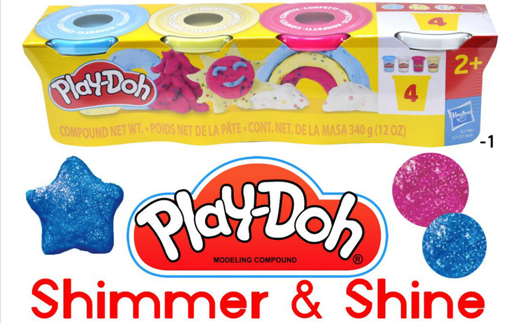 Play Doh Specialty Compound Shimmer And Cofetti Set