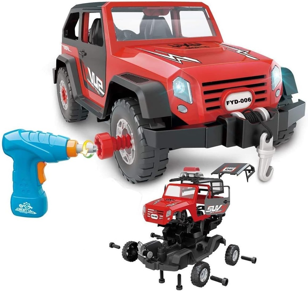 2in1 Take Apart Jeep Car STEM Learning Assembly Playset with Functional