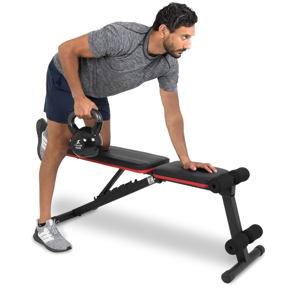 ProsourceFit Foldable & Adjustable Multi-Purpose Weight Bench with Resistance Ba