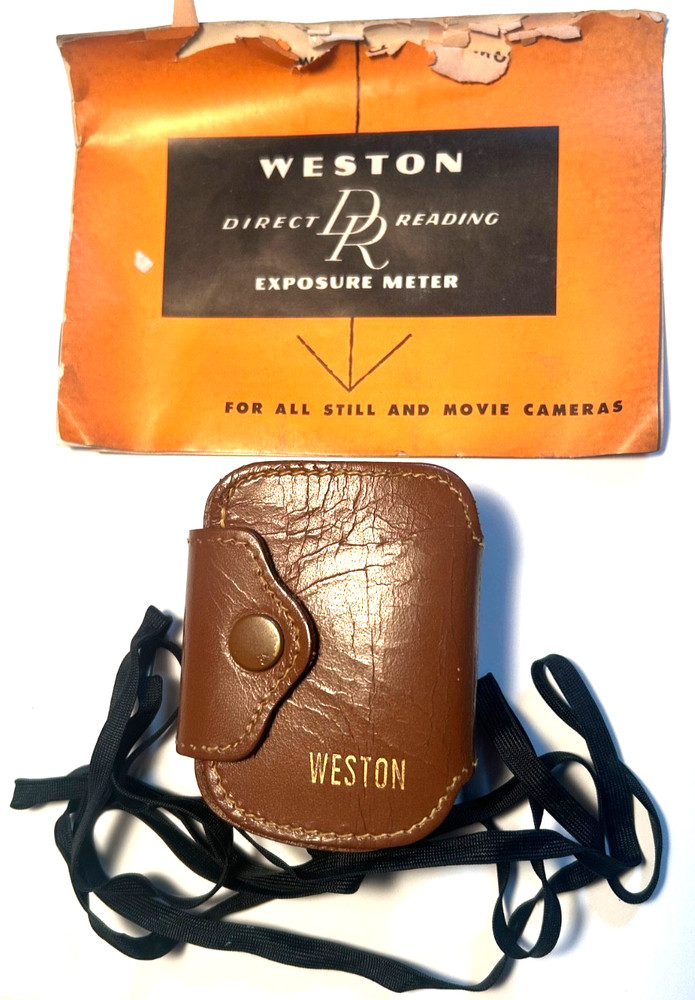Vintage Weston Model 853 Vintage Light Exposure Meter Case Manual Tether