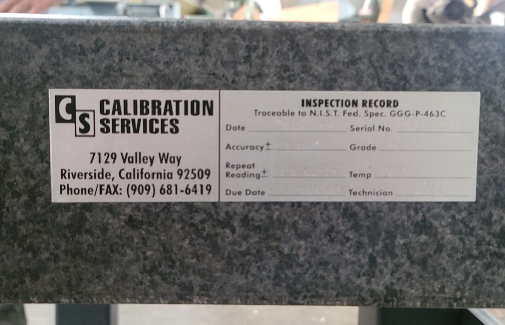 Ace Kinetic Systems Vibraplane PRECISION Granite Table Surface Inspection Plate