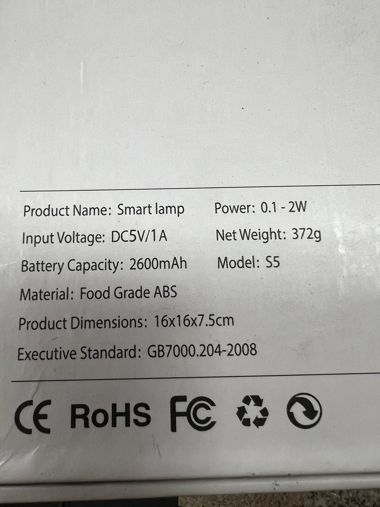 4200k Smart Lamp Breathing & Sleep Promotion Pattern ABS Shell 2600mah / X