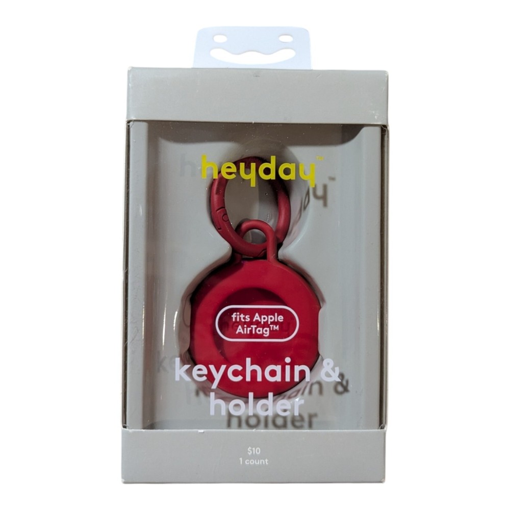 F9. Heyday AirTag Silicone Keychain - heyday Red
