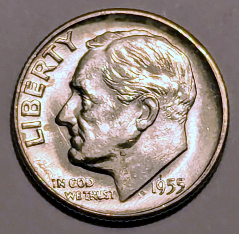1955-D  US Dime, Uncirculated, 65 Grade Estimate