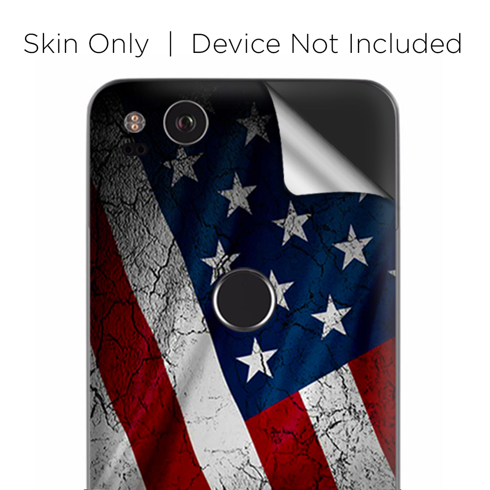 Google Pixel 2 Skins Decal Wrap American Flag distressed wave