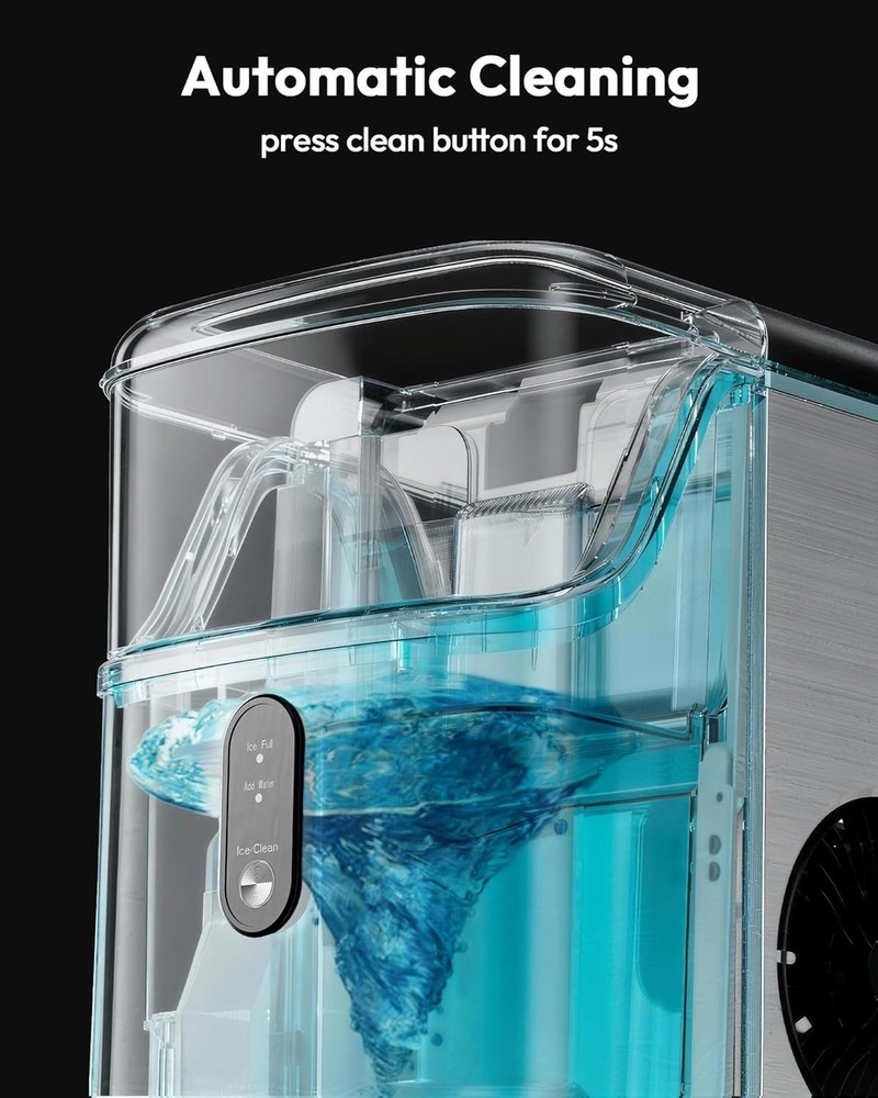 Fast Countertop Sonic Ice Maker, Self-Cleaning