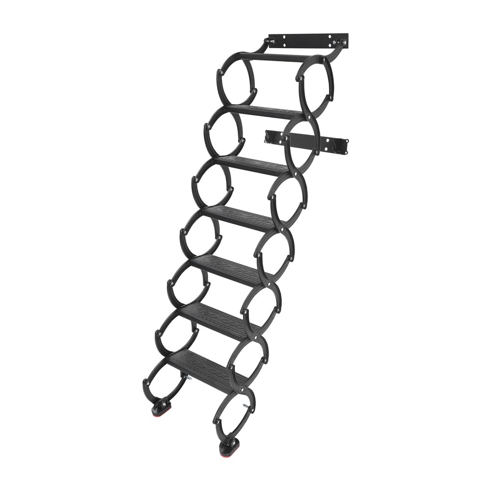 7-Steps Wall Mounted Folding Ladder, Telescoping Step Ladders for villas/attics
