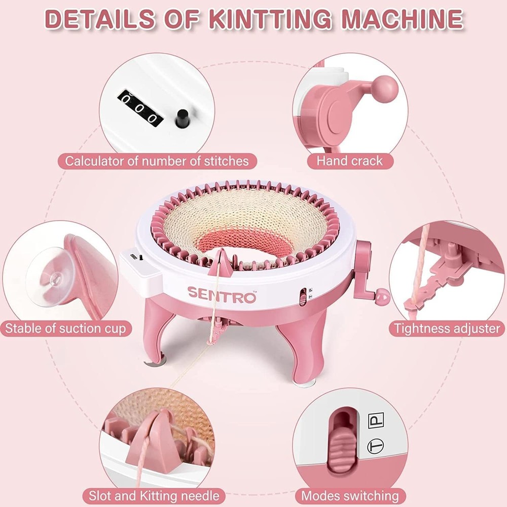 Creative Knitting Kit: 48 Needle Machine for Quick and Easy Handmade Accessories