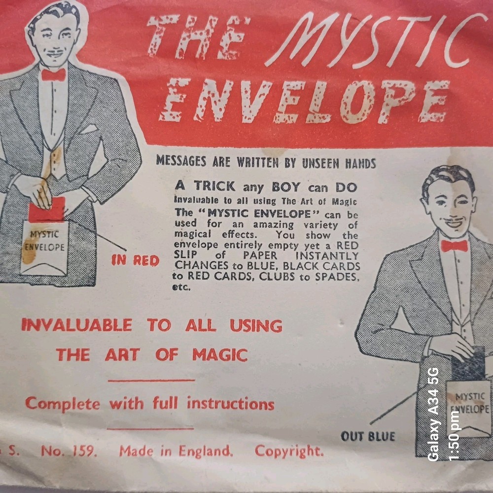 Vintage Ellisdons Mystic Envelope Magic Trick