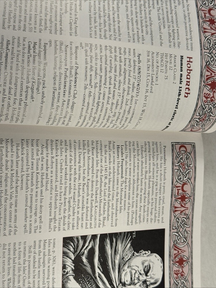 TSR Forgotten Realms Villains' Lorebook VG+ Original