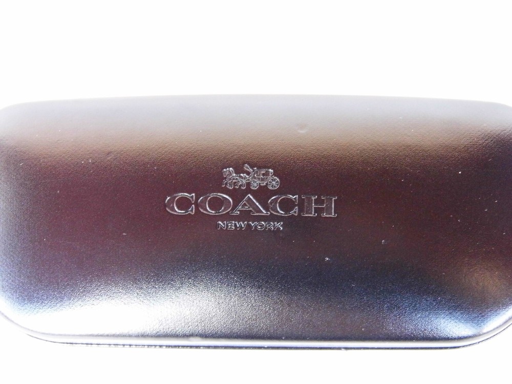 Coach Eyeglass Sunglass Large Black Hard Case Clamshell Leather