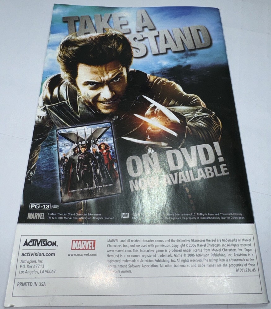 Marvel Ultimate Alliance Nintendo Wii Case & Manual Only Game Disc Does Not Work