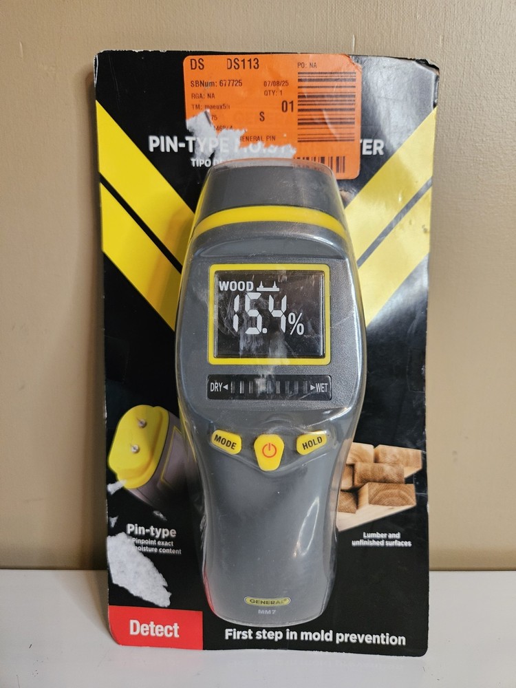 General Tools MM7 Pin-Type Digital Display Wood Drywall Moisture Detector Meter