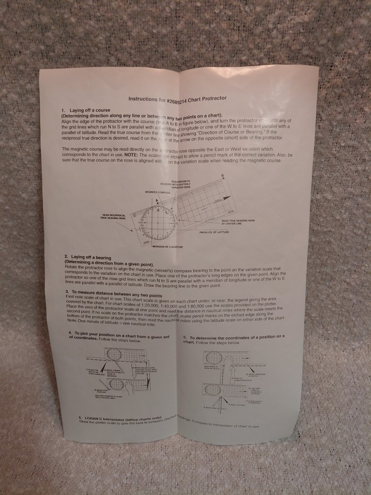 Weems & Plath 255 Marine Navigation Charr Protractor