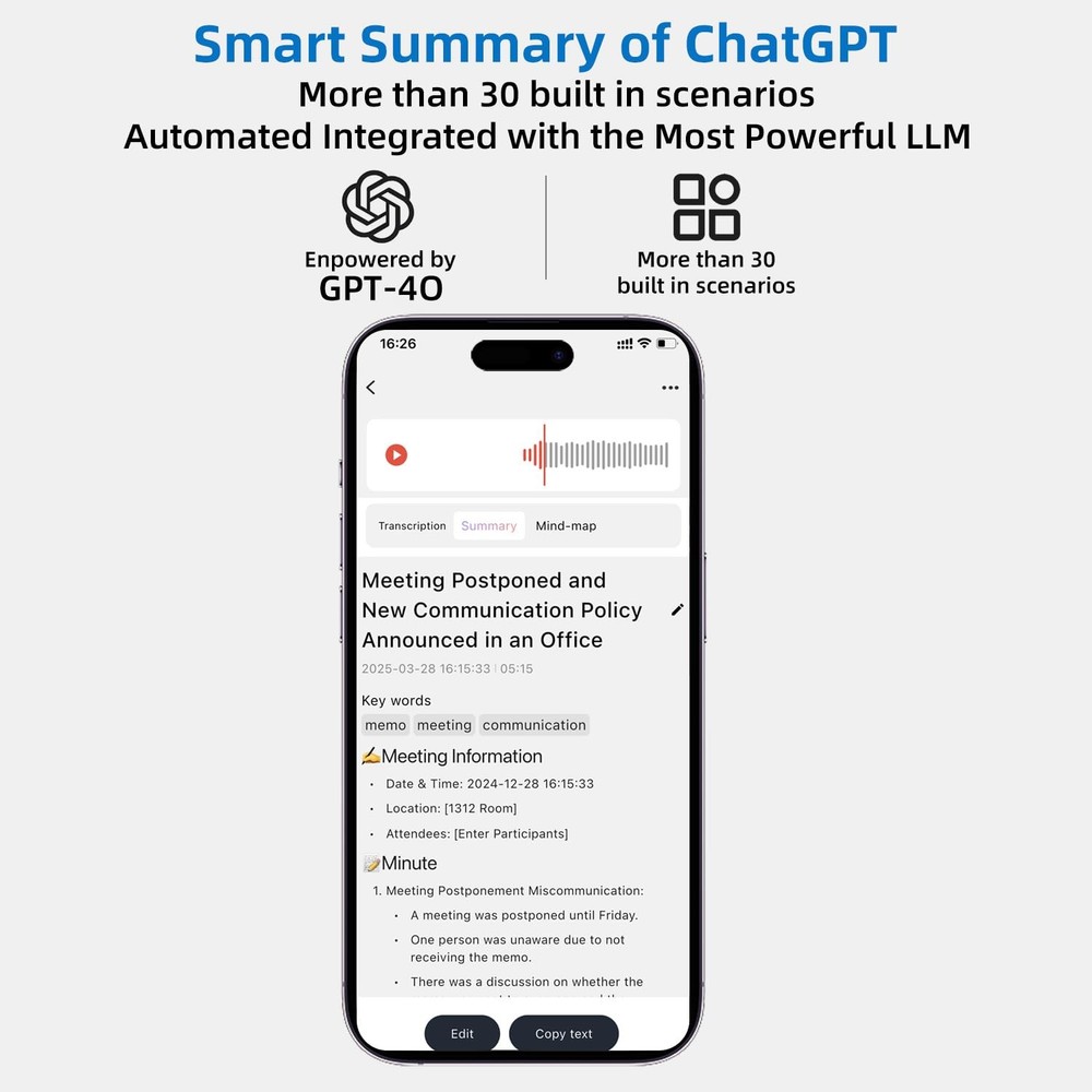 AI Voice Recorder, Note Voice Recorder Accuracy Transcribe Smart Summarize & ...