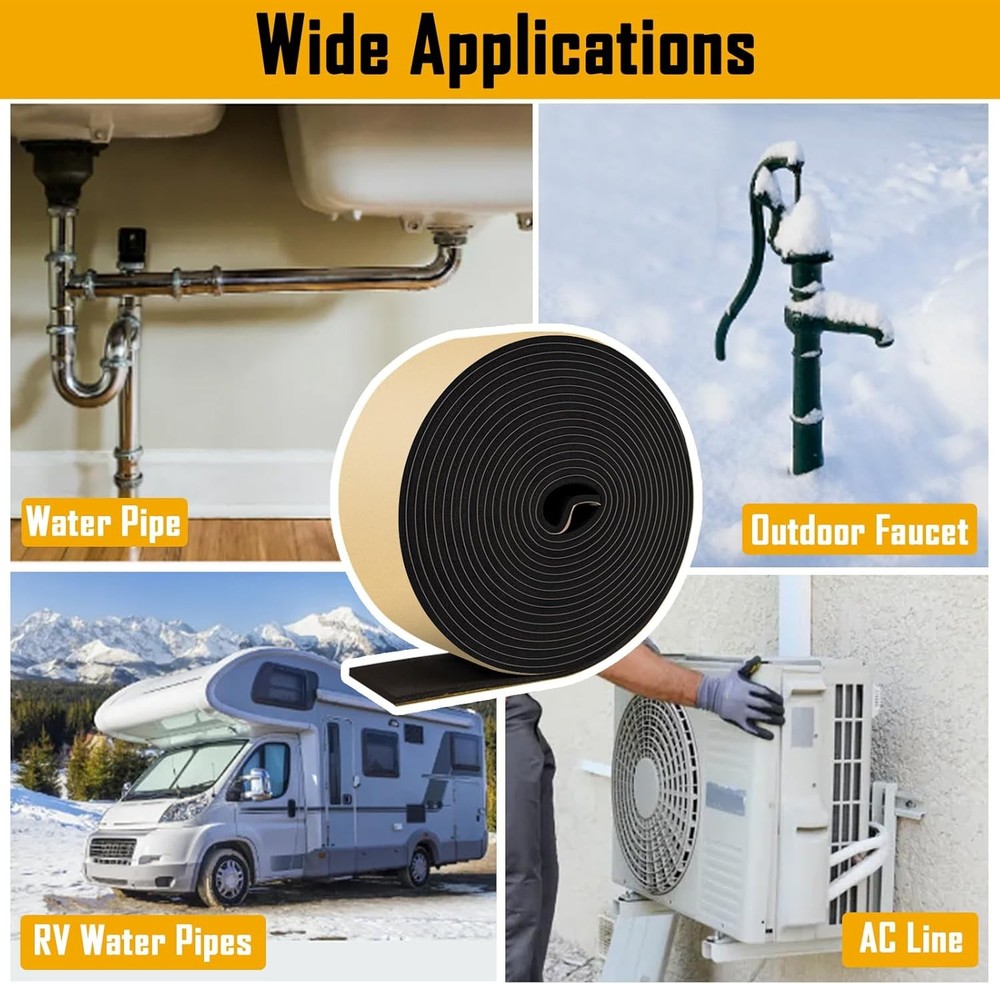 Pipe Insulation Tape, Pipe Wrap Insulation Foam Tape Self Adhesive