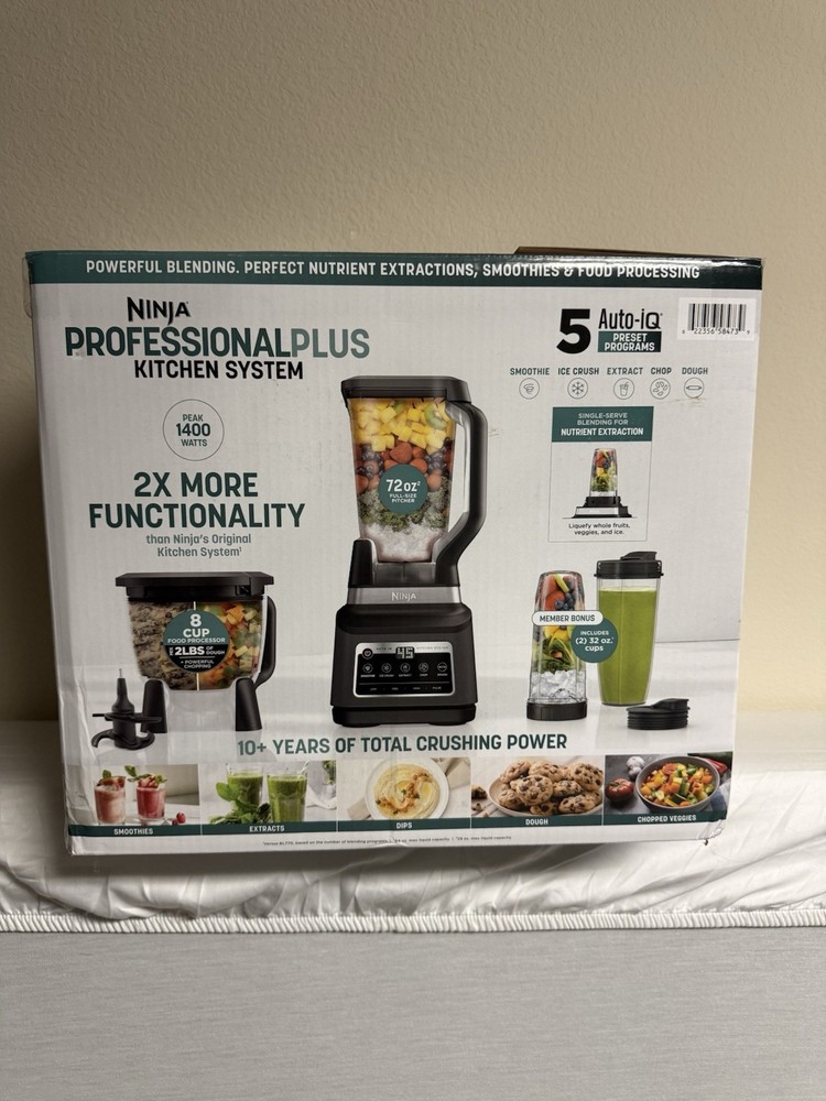 Ninja Professional Plus Kitchen System Blender 1400W 72oz Food Processor Cups