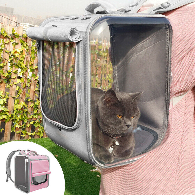 Transparent Breathable Cat Dog Carry Bag Pet Shoulder Travel Backpack Portable