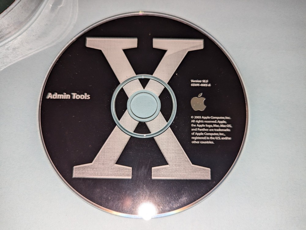 Vintage 2003 Apple Macintosh Mac OS X Admin Tools Software Disc Version 10.3