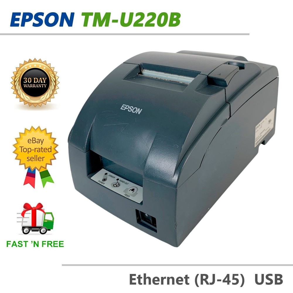 Epson TM-U220B M188B Dot Matrix POS Receipt Printer Ethernet USB GOOD WORKING