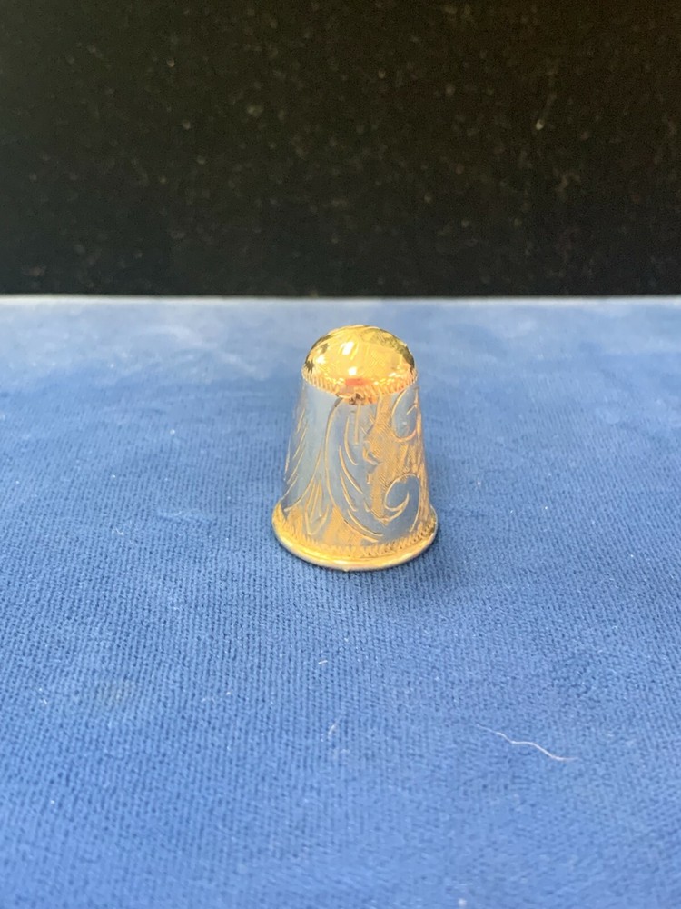 Vintage Sterling 925 Thimble with Etched Design