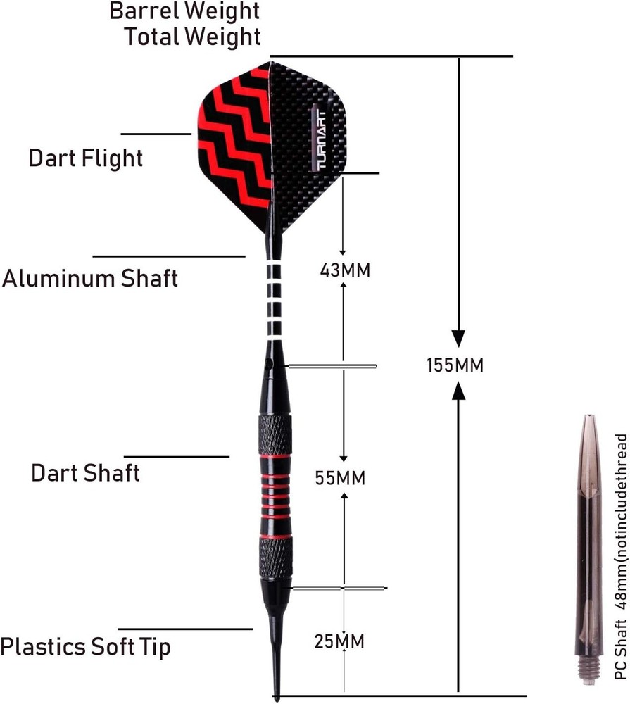 Darts Plastic Tip - Professional Soft Tip Darts Set for Electronic Dartboard ...