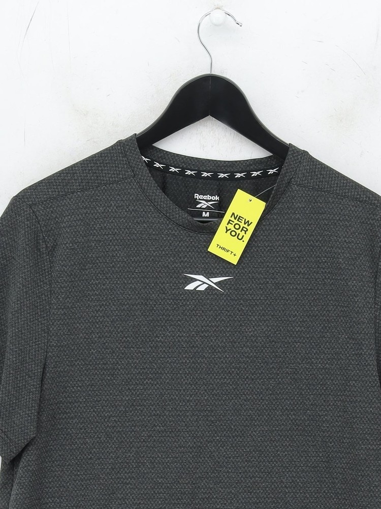 Reebok Men's T-Shirt M Grey 100% Polyester Round Neck Basic