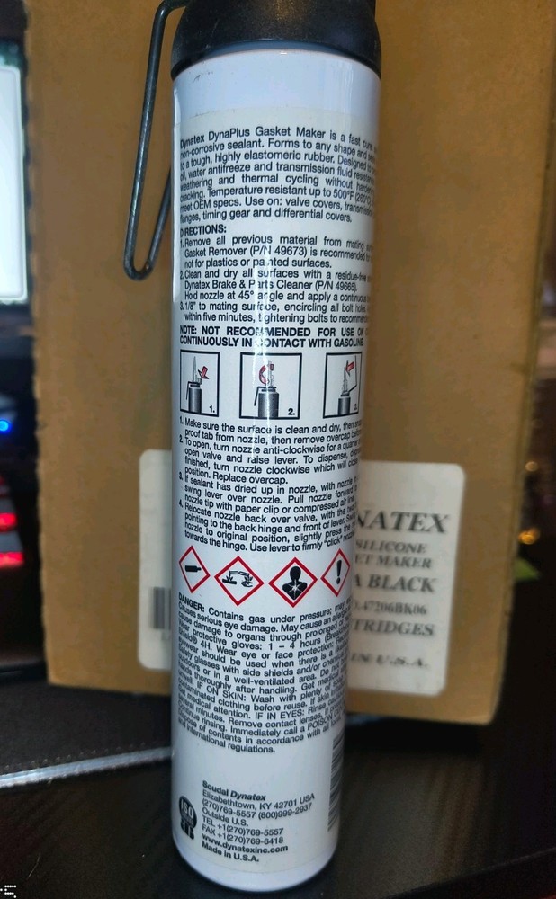 Dynatex Fast Cure Gasket Maker Trigger - Black. *NOS*