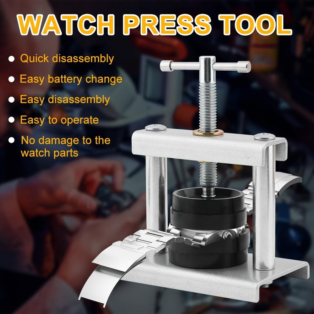 TLPCRKI Watch Press Tool Set, Watch Battery Replacement Tool Kit, Watch Back ...