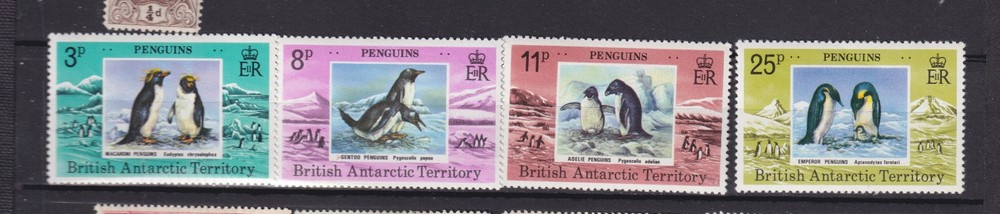 BRITISH ANTARCTIC TERRITORY # 72-75 very fine never hinged PENGUINS baat