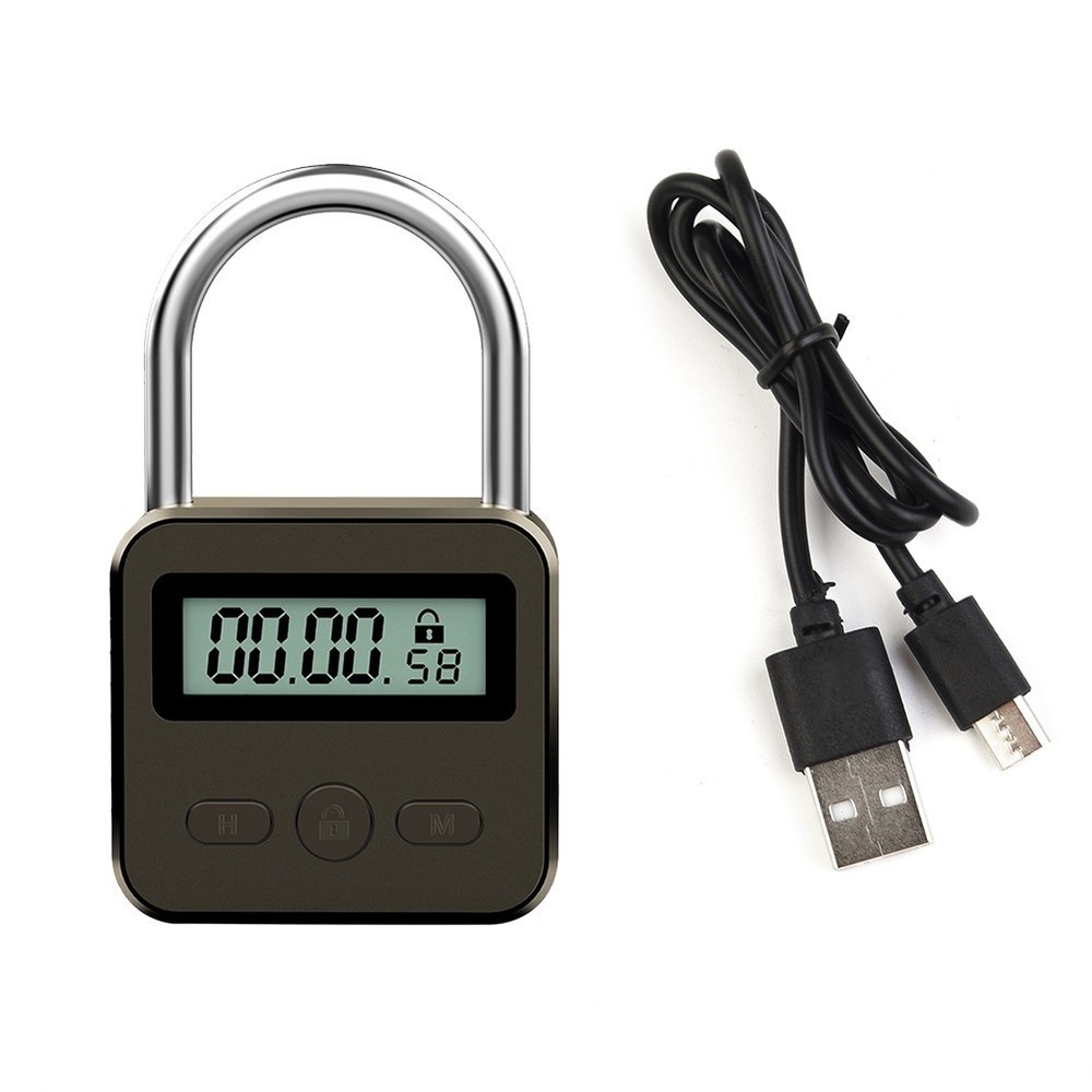 Multifunction Timer Padlock LCD Display Time Lock For Travel Waterproof