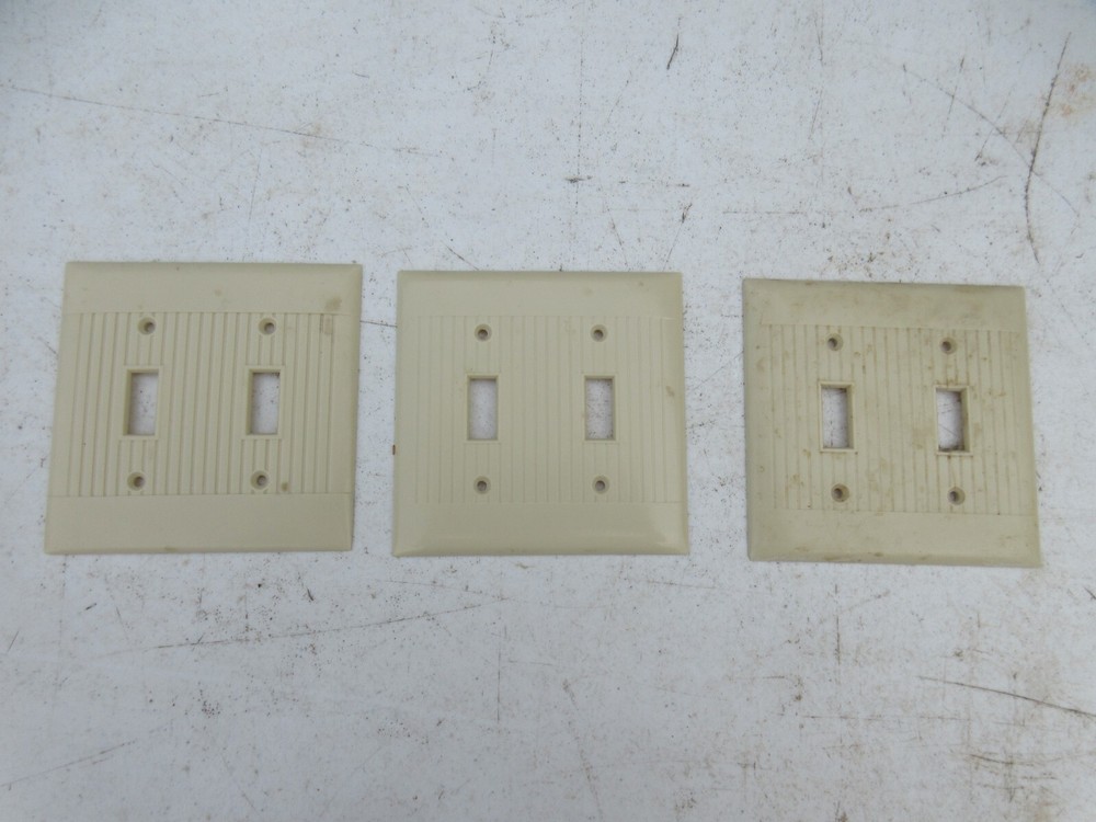 3 Vintage Sierra Fine Line Double Switch Wall Plate Cover