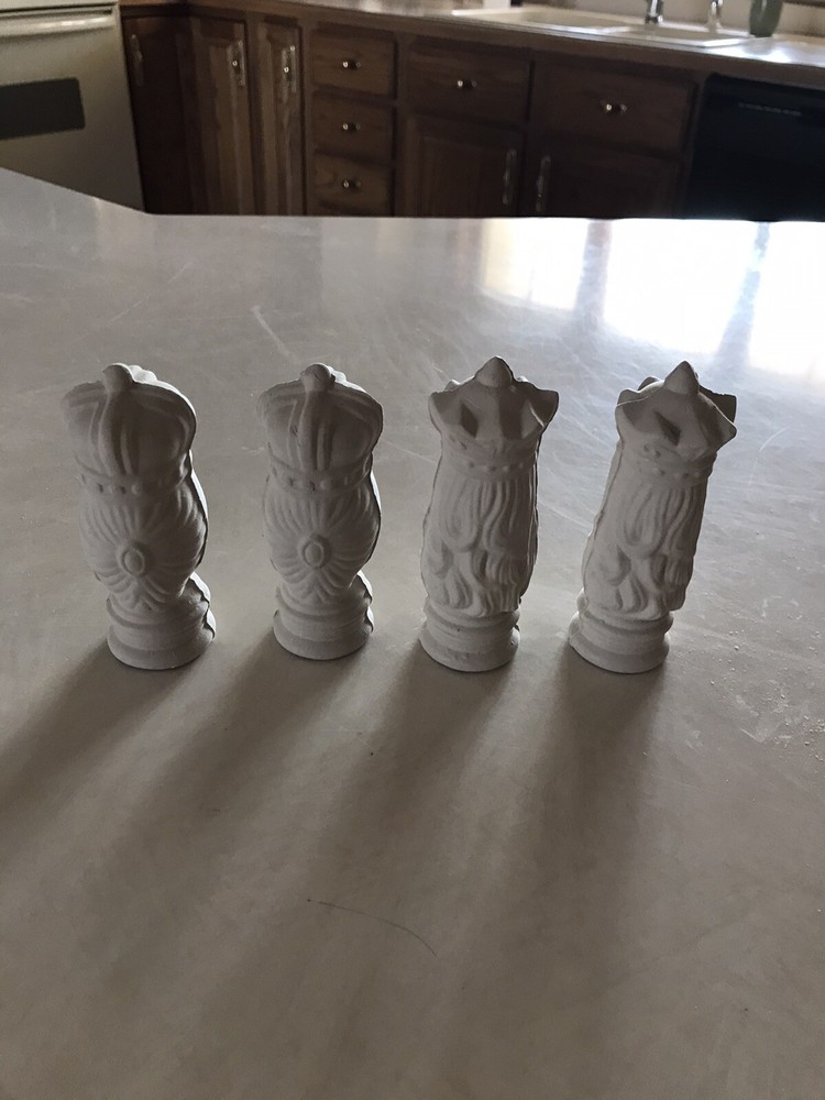 32pc Ceramic Chess Set Unpainted Unglazed Unbranded New