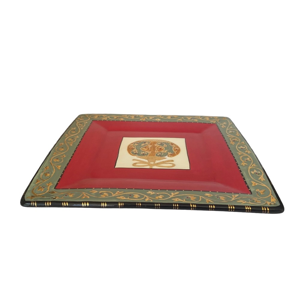 Dept. 56 M. Jurado Christmas Plate Platter 12" Square