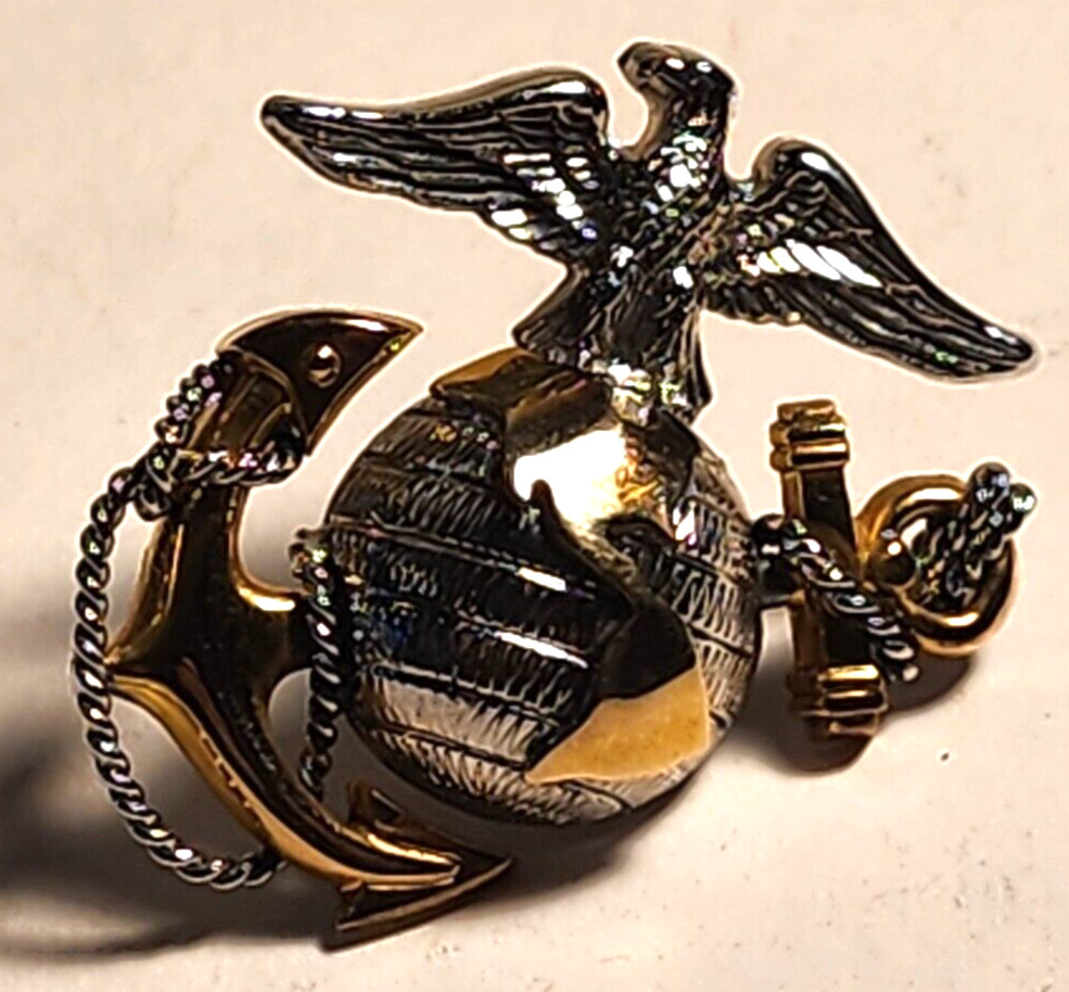 USMC MARINE CORPS STERLING SILVER RIGHT COLLAR EGA #592